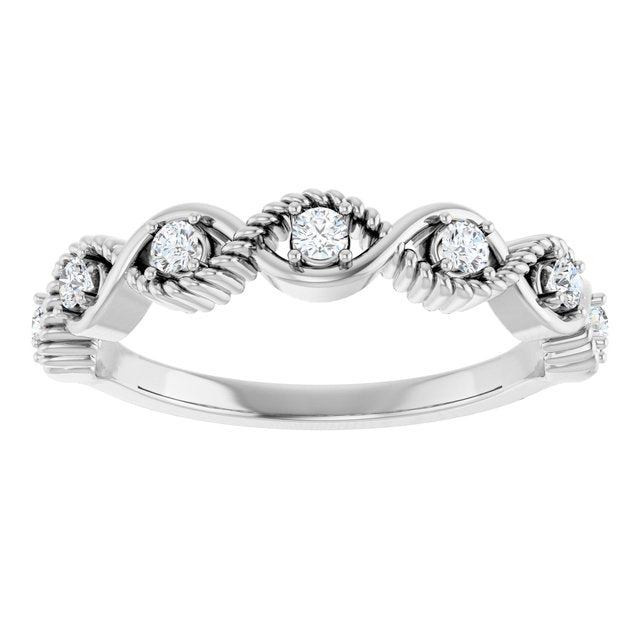 Sterling Silver Natural White Sapphire Stackable Ring