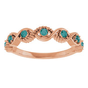 14K Rose Lab-Grown Alexandrite Stackable Ring