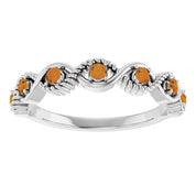 Sterling Silver Natural Citrine Stackable Ring