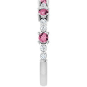 Platinum Natural Pink Tourmaline & 1/6 CTW Natural Diamond Ring