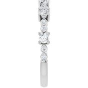 Platinum Natural White Sapphire & 1/6 CTW Natural Diamond Ring