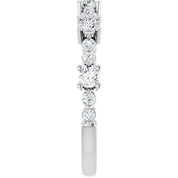 Platinum Natural White Sapphire & 1/6 CTW Natural Diamond Ring