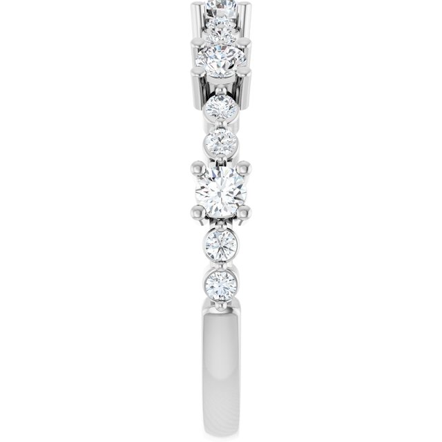 Platinum Natural White Sapphire & 1/6 CTW Natural Diamond Ring