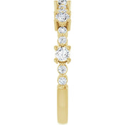 14K Yellow Natural White Sapphire & 1/6 CTW Natural Diamond Ring