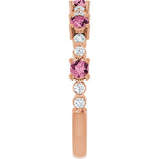 14K Rose Natural Pink Tourmaline & 1/6 CTW Natural Diamond Ring