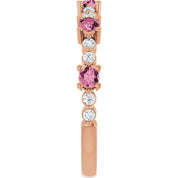 14K Rose Natural Pink Tourmaline & 1/6 CTW Natural Diamond Ring