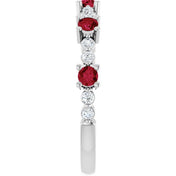 Platinum Lab-Grown Ruby & 1/6 CTW Natural Diamond Ring