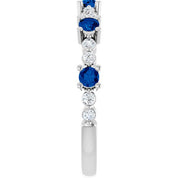 Platinum Natural Blue Sapphire & 1/6 CTW Natural Diamond Ring