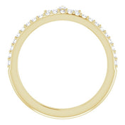 14K Yellow 1/3 CTW Natural Diamond Stackable Crown Ring