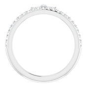 Platinum 1/3 CTW Natural Diamond Stackable Crown Ring