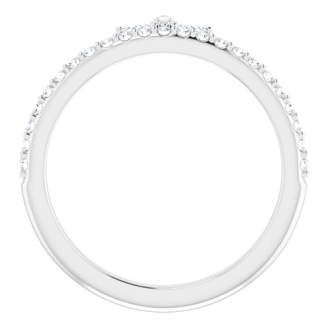 Platinum 1/3 CTW Natural Diamond Stackable Crown Ring