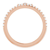 14K Rose 1/3 CTW Natural Diamond Stackable Crown Ring