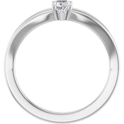 14K White Sapphire Youth Solitaire Ring