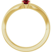 14K Yellow Lab-Grown Ruby Youth Solitaire Ring