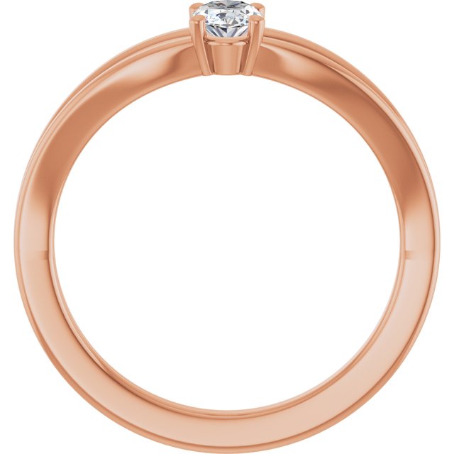 14K Rose Sapphire Youth Solitaire Ring