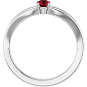 Platinum Natural Ruby Youth Solitaire Ring