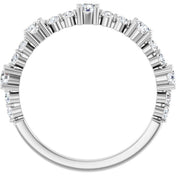 Platinum Natural White Sapphire & 1/6 CTW Natural Diamond Ring