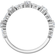 Platinum Natural White Sapphire & 1/6 CTW Natural Diamond Ring