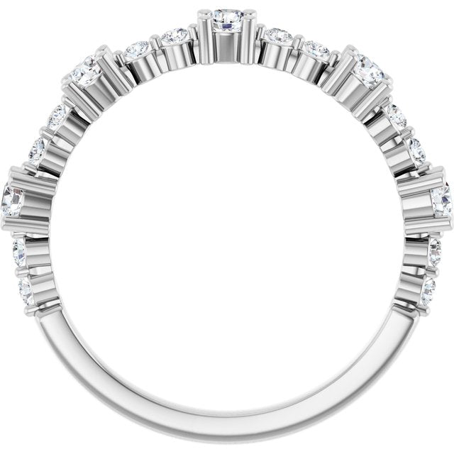 Platinum Natural White Sapphire & 1/6 CTW Natural Diamond Ring