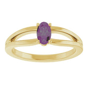 14K Yellow Lab-Grown Alexandrite Youth Solitaire Ring
