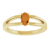 14K Yellow Natural Citrine Youth Solitaire Ring