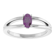 14K White Lab-Grown Alexandrite Youth Solitaire Ring