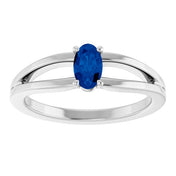 Sterling Silver Imitation Blue Sapphire Solitaire Youth Ring