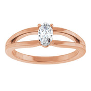 14K Rose Sapphire Youth Solitaire Ring