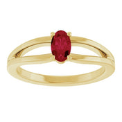 14K Yellow Natural Ruby Youth Solitaire Ring