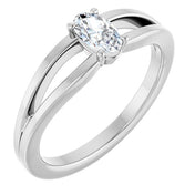 14K White Sapphire Youth Solitaire Ring