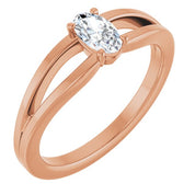 14K Rose Sapphire Youth Solitaire Ring