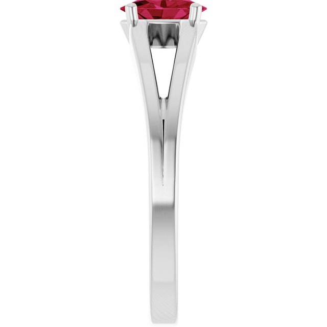 Platinum Lab-Grown Ruby Youth Solitaire Ring