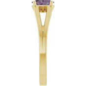 14K Yellow Lab-Grown Alexandrite Youth Solitaire Ring