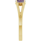 14K Yellow Lab-Grown Alexandrite Youth Solitaire Ring