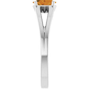 Platinum Natural Citrine Youth Solitaire Ring