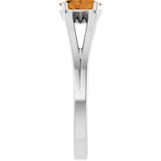 Platinum Natural Citrine Youth Solitaire Ring