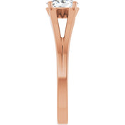 14K Rose Sapphire Youth Solitaire Ring