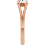 14K Rose Sapphire Youth Solitaire Ring
