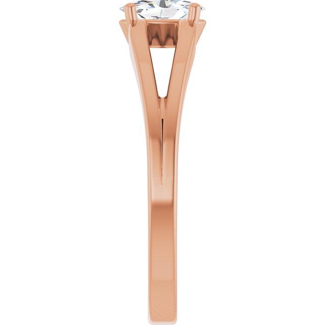 14K Rose Sapphire Youth Solitaire Ring