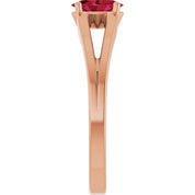 14K Rose Natural Ruby Youth Solitaire Ring