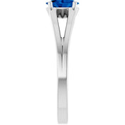 Sterling Silver Imitation Blue Sapphire Solitaire Youth Ring