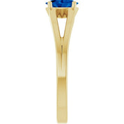 14K Yellow Natural Blue Sapphire Youth Solitaire Ring