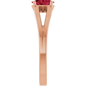 14K Rose Lab-Grown Ruby Youth Solitaire Ring