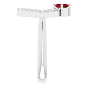 Sterling Silver Natural Ruby & 1/5 CTW Natural Diamond Geometric Ring