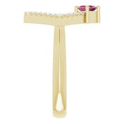 14K Yellow Natural Pink Tourmaline & 1/5 CTW Natural Diamond Geometric Ring