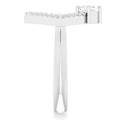 Platinum Natural White Sapphire & 1/5 CTW Natural Diamond Geometric Ring