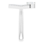 Sterling Silver Natural White Sapphire & 1/5 CTW Natural Diamond Geometric Ring