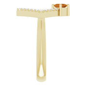 14K Yellow Natural Citrine & 1/5 CTW Natural Diamond Geometric Ring