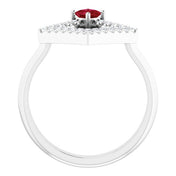 Sterling Silver Natural Ruby & 1/5 CTW Natural Diamond Geometric Ring
