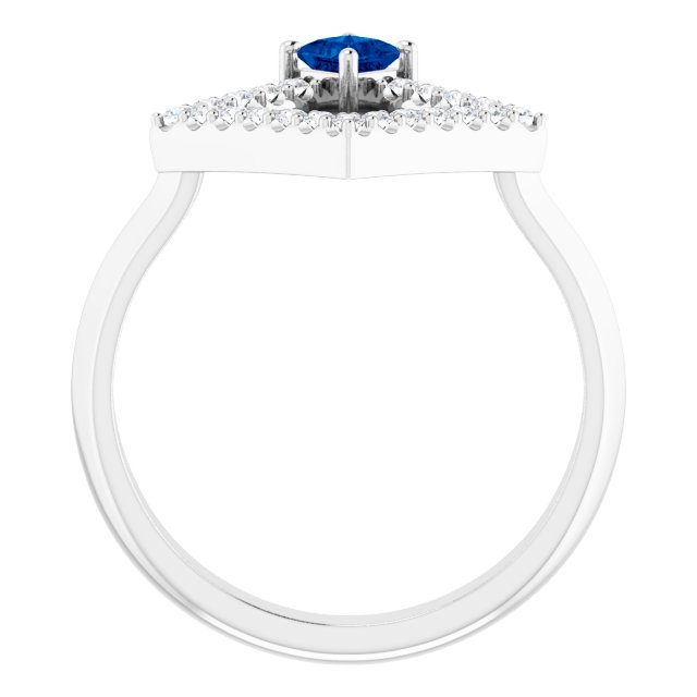 Platinum Natural Sapphire & 1/5 CTW Natural Diamond Geometric Ring